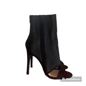 Charlotte Russe Faux Suede High Heel Open Toe Booties Size 7 Black